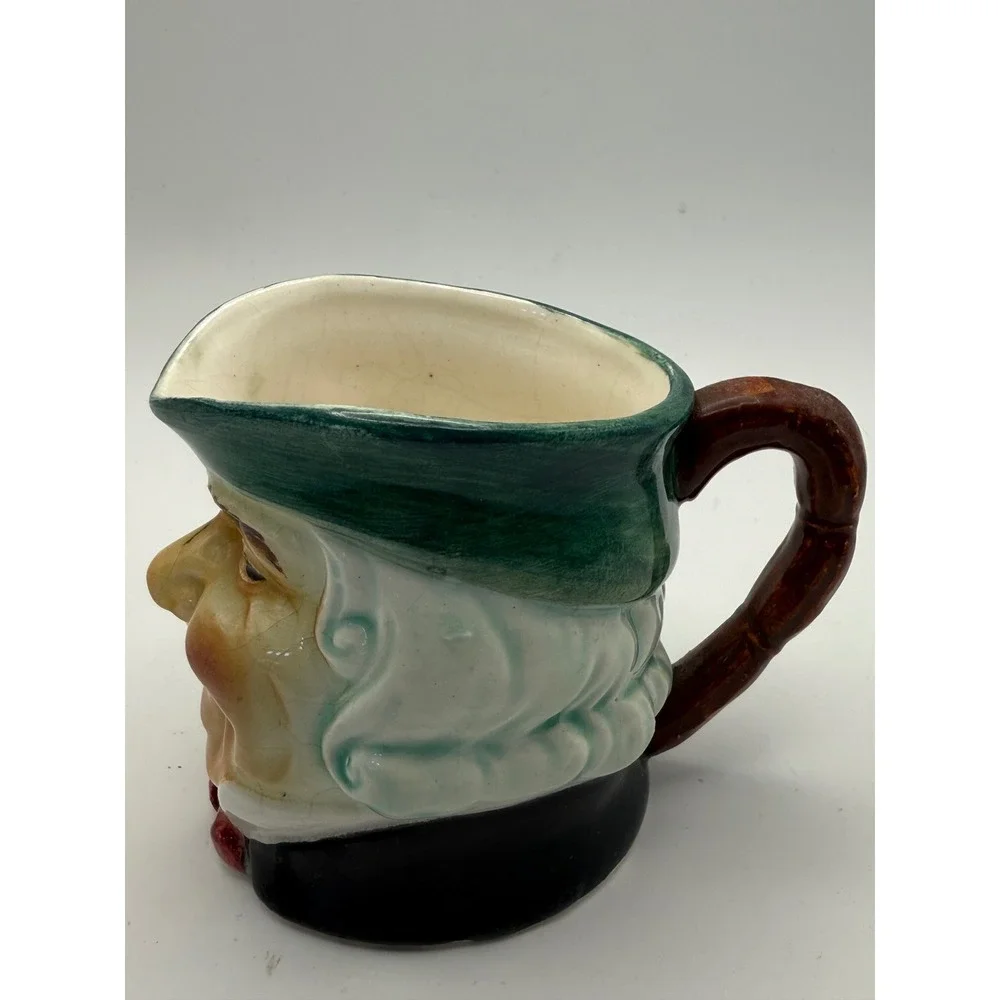 Vintage‎ Hand Painted Character Pitcher Toby Jug Made in Japan Green Tricorn Hat